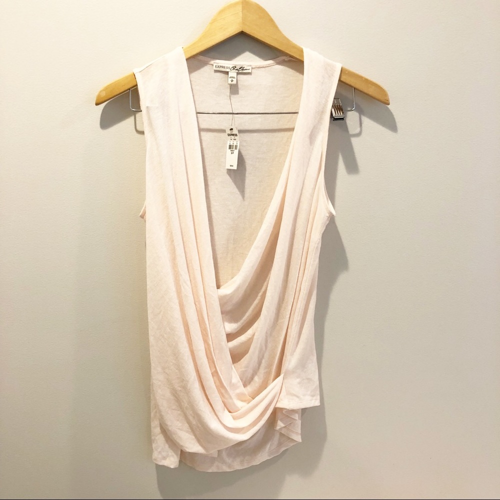 Express Pink Wrap Tank Top